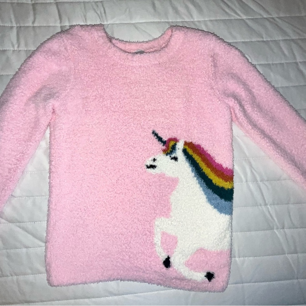 Hanna Andersson Marshmallow Unicorn Sweater Like New